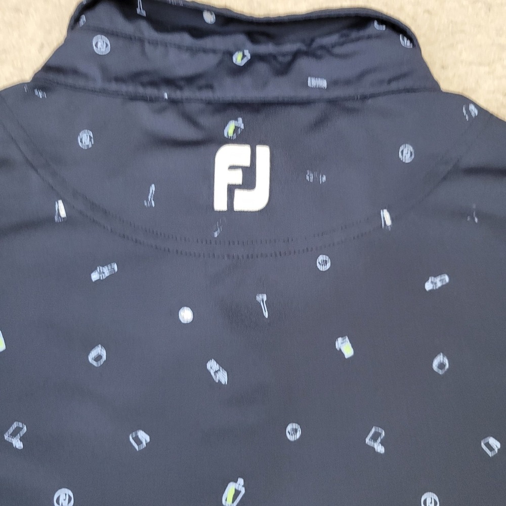 FootJoy Golf Polo Shirt Mens XL Blue Golf Tee Bag Ball Allover Short Sleeve - Picture 6 of 9